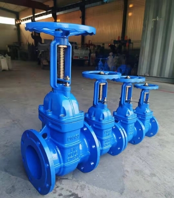 QT400 la válvula de puerta del reborde del acero de molde del arrabio PN10 Dn50 para el color múltiple del agua
